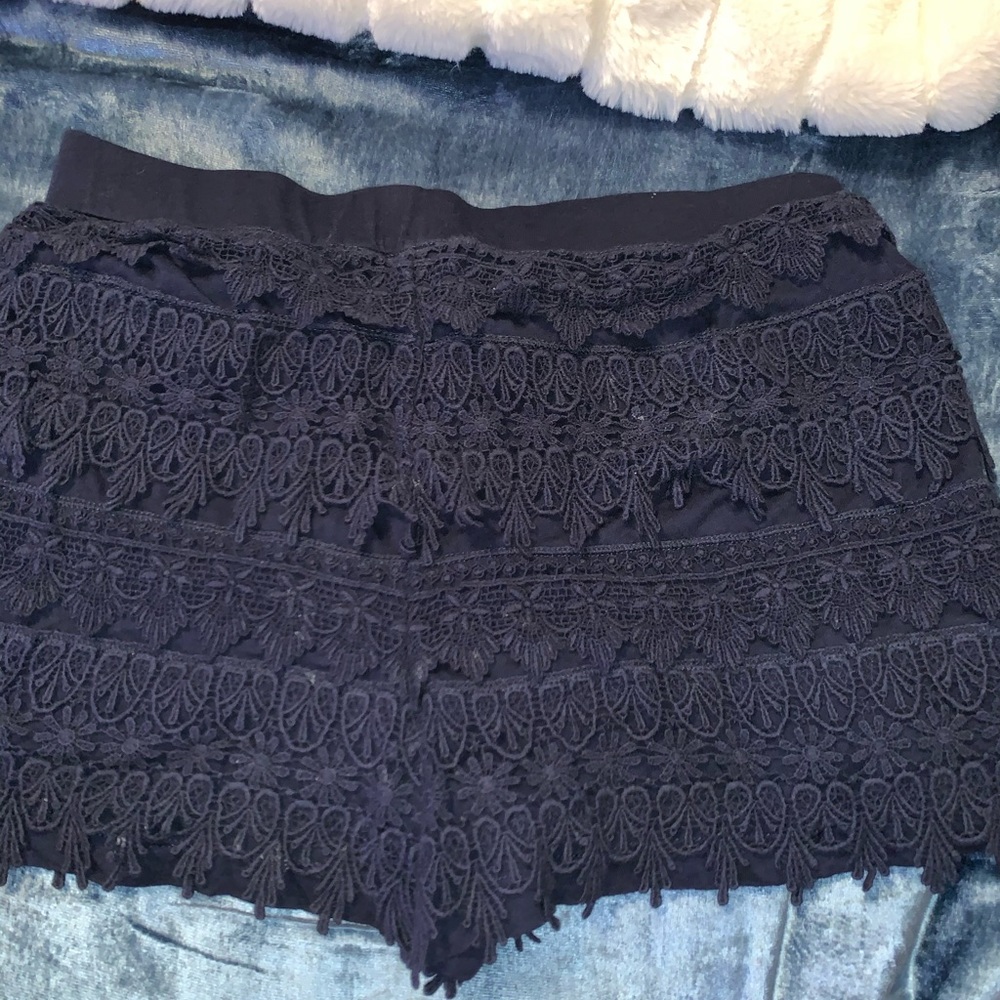 Navy lace shorts
